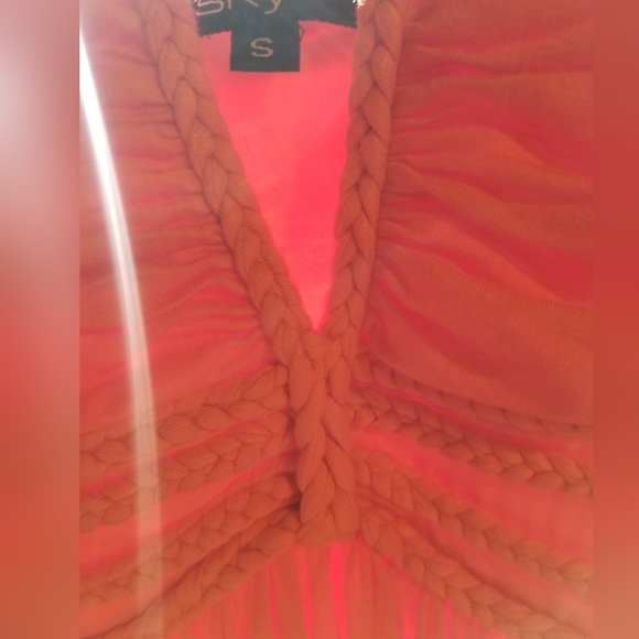 Summer Dress Orange Sky Brand Long Small Spaghetti Strap Halterneck Sleeveless - Picture 15 of 16